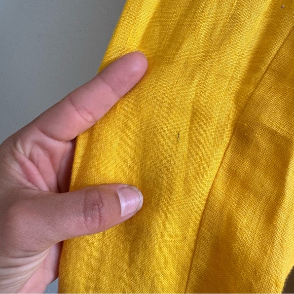 Vintage Design Todays Made in USA 100% Linen Yellow Blazer Trouser Suit  Large - Picture 16 of 16